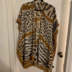Animal print kimono wrap
